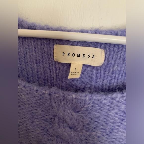 NWOT Promesa Fuzzy Periwinkle Sweater - Size Large - Picture 5 of 6